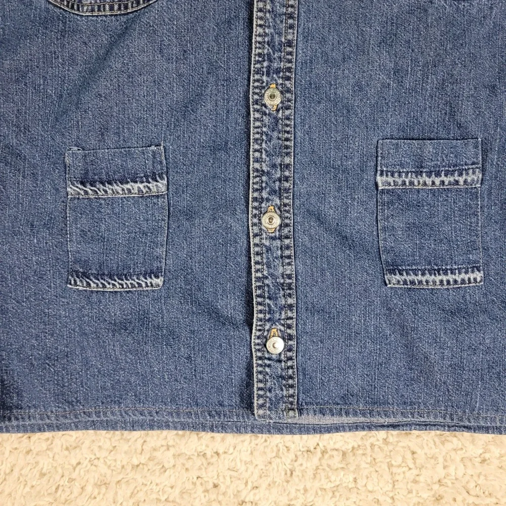 Levi's Denim Chore Shirt Men's Medium Blue 4-Pocket Cotton Button-Up Long Sleeve